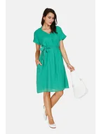 Sukienki - Le Jardin du Lin Lniana sukienka w kolorze turkusowym - miniaturka - grafika 1