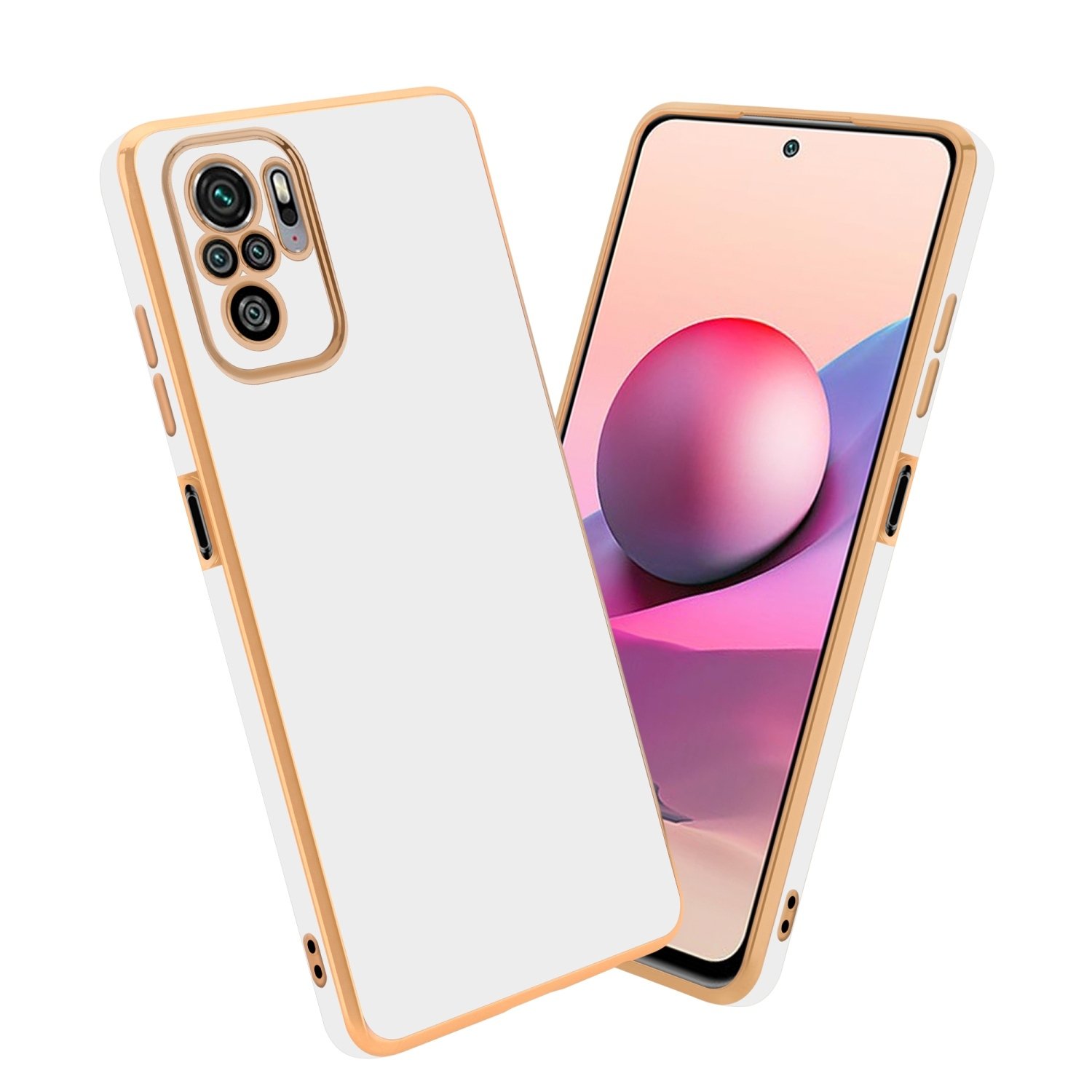 Etui ochronne Cadorabo do Xiaomi RedMi NOTE 10 4G / RedMi NOTE 10S w kolorze białym etui na telefon komórkowy silikonowe etui ochronne na aparat TPU