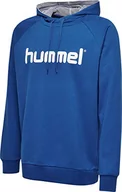 Bluzy męskie - Hummel Hmlgo Cotton męska bluza z kapturem, z logo, niebieski, s - miniaturka - grafika 1