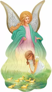 Anioł Stróż z dziewczynką - Dewocjonalia - miniaturka - grafika 1