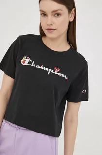Koszulki i topy damskie - Champion t-shirt bawełniany kolor czarny - grafika 1