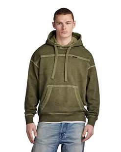 G-STAR RAW Bluza męska Garment Dyed Loose HDD Sw Hooded, Zielony (Dark Olive Gd D24219-d249-c793), S - Bluzy męskie - miniaturka - grafika 1