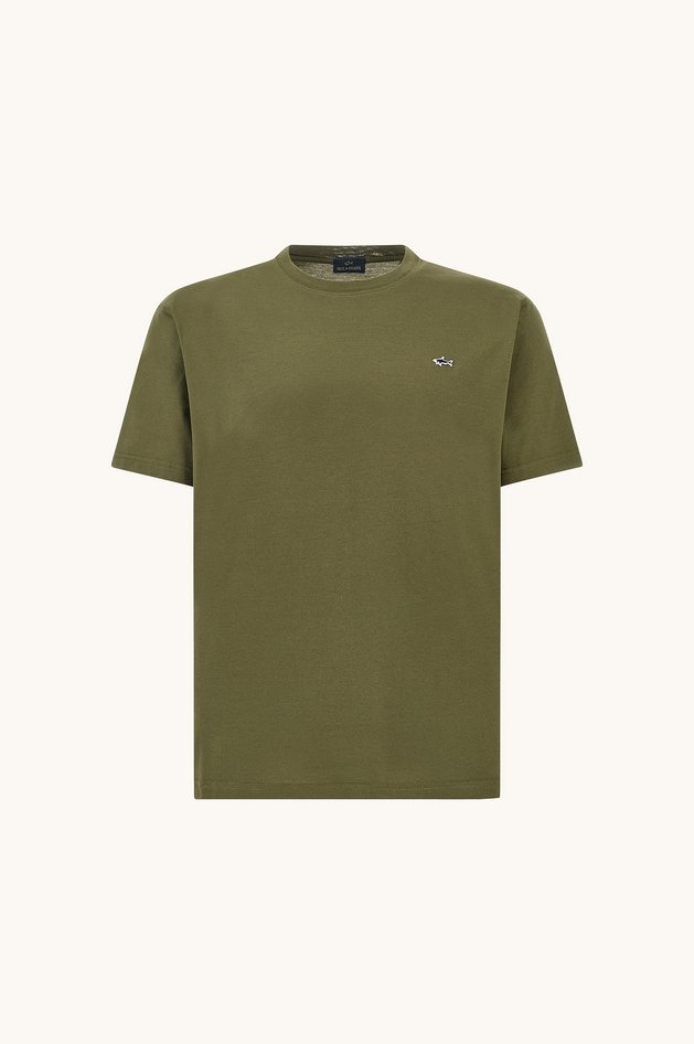 T-shirt in bawełna jersey męskie khaki