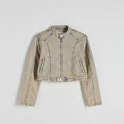 Moda i Uroda OUTLET - Reserved - Jeansowa kurtka z efektem dirty wash - Niebieski - miniaturka - grafika 1