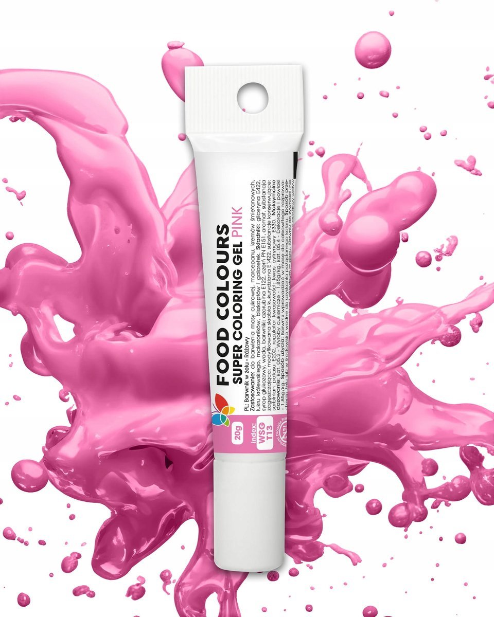 Barwnik spożywczy w żelu Food Colours różowy tubka 20g