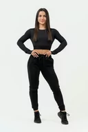 Koszulki sportowe damskie - Koszulka damska Nebbia Intense Women's Long Sleeve Crop Top Perform 839 Black XS - miniaturka - grafika 1