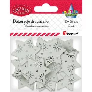 Titanum Drewniane gwiazdki ażurowe 2.5 x 2.9 cm białe 15 szt. - Decoupage - miniaturka - grafika 1