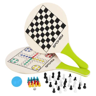 Rakietki do tenisa plażowego z grami (szachy i chińczyk) Spokey Woo-Bad Game - Zabawki i gry sportowe - miniaturka - grafika 1