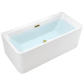 Wanny - Wanna wolnostojąca złoty szczotkowany przelew oraz korek przyścienna 140 cm Sofia Hydrosan - miniaturka - grafika 1