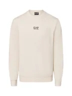 Bluzy męskie - EA7 Emporio Armani Bluza męska Mężczyźni Bawełna beżowy jednolity, M - miniaturka - grafika 1