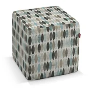 Pufy i podnóżki - Dekoria Dekoria Pufa kostka wzory w odcieniach błekitu beżu i czarnego na jasnym tle 40 × 40 × 40 cm Modern 545-141-91 - miniaturka - grafika 1