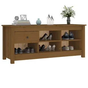 Lumarko Szafka na buty, miodowy brąz, 110x38x45,5 cm, drewno sosnowe - Szafki na buty - miniaturka - grafika 8