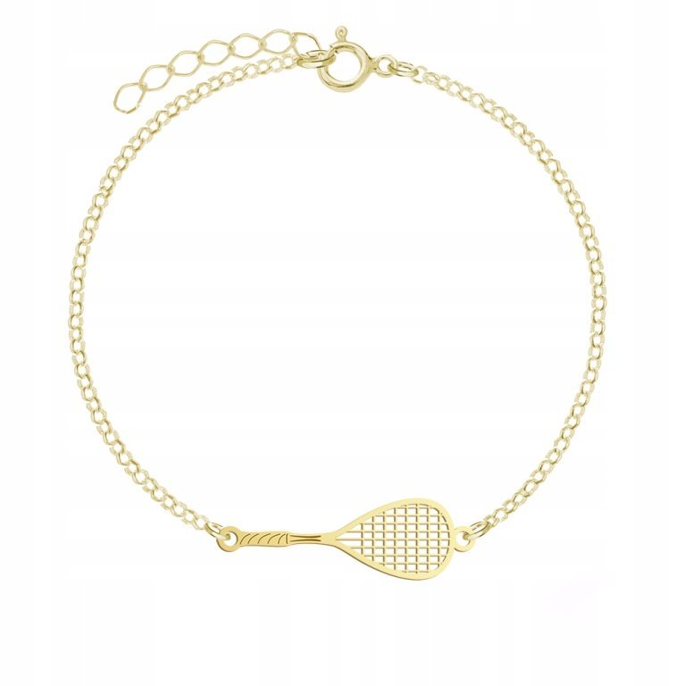 Pozłacana Bransoletka Rakieta do squasha DEDY