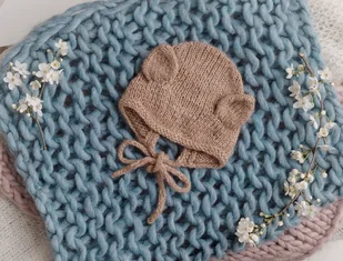 Bonetka Tuliś jasny beż Baby Alpaka + Merino - Czapki dla dzieci - miniaturka - grafika 1