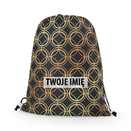 Plecaki worki - WORKO-PLECAK z Twoim imieniem Złota geometria 1 102 - miniaturka - grafika 1