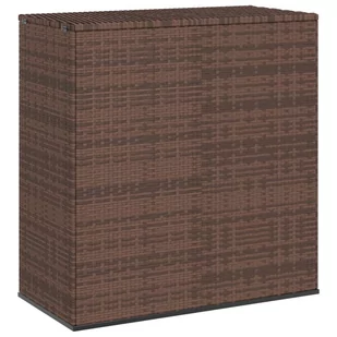 Lumarko Skrzynia na poduszki ogrodowe, rattan PE, 100x49x103,5 cm, brąz - Skrzynie ogrodowe - miniaturka - grafika 1