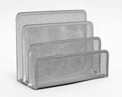 Przyborniki na biurko - TIERRA Stojak siatkowy na koperty srebrny SPLIST/SR - miniaturka - grafika 1