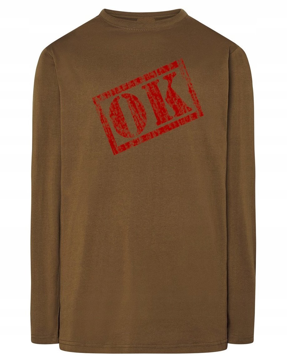 Longsleeve męski nadruk napis OK r.L