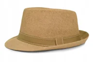 Czapki męskie - Letni kapelusz męski karmelowy TRILBY 55 Pako Jeans - miniaturka - grafika 1