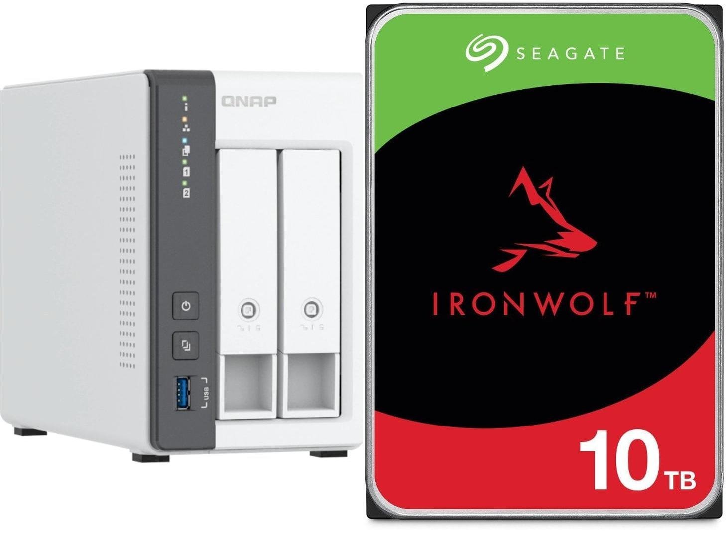 Serwer plików Qnap TS-216G + Seagate IronWolf 10TB ST10000VN000