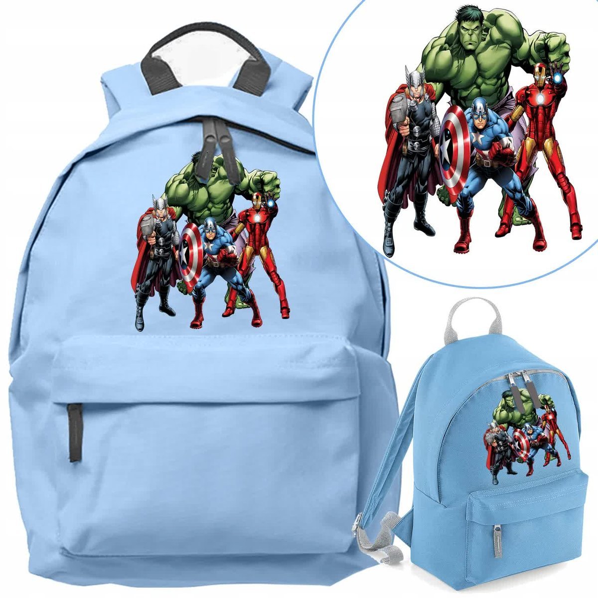 Plecak Szkolny Do Szkoły Blue AVENGERS Hulk Wzory