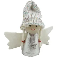 Ozdoby bożonarodzeniowe - ZAWIESZKA ANIOŁEK ŚWIĄTECZNY SREBRNY 7CM - miniaturka - grafika 1