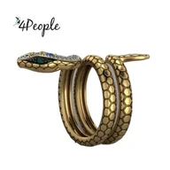 Pierścionki - Pierścionek złoty kolor na prezent miłość żmijka żmija - miniaturka - grafika 1