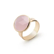 Pierścionki - Srebrny pierścionek Rose Cut - kwarc różowy w złotym pokryciu - rozmiar 15 - miniaturka - grafika 1