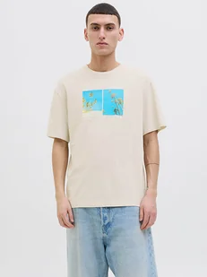 Jack & Jones Koszulka "Porto" w kolorze kremowym - Koszulki męskie - miniaturka - grafika 1