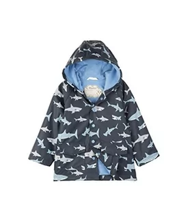 Hatley Kurtka przeciwdeszczowa chłopięca z nadrukiem, niebieski (Shark Frenzy), 4 Lata - Kurtki i płaszcze dla chłopców - miniaturka - grafika 1