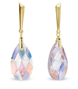 ankabizuteria.pl Kolczyki srebrne pozłacane Swarovski LACRIMA w kolor - Kolczyki - miniaturka - grafika 1
