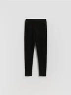 Spodnie i spodenki dla dziewczynek - Reserved - Dzianinowe legginsy - czarny - miniaturka - grafika 1