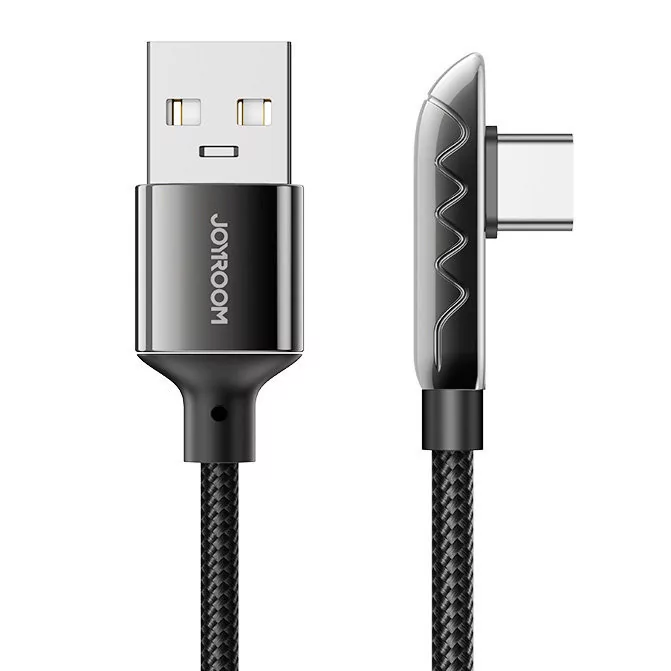 Joyroom gamingowy kabel USB - USB Typ C do ładowania / transmisji danych 3A 1,2m czarny (S-1230K3) S-1230K3(C)-black