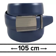 Paski - Pasek Granatowy do Spodni 105 cm, Automatyczna Klamra, Skórzany, Elegancki -VICTORIO - Victorio - miniaturka - grafika 1