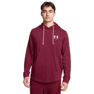 Bluzy sportowe męskie - Męska bluza dresowa nierozpinana z kapturem Under Armour UA Rival Terry Lc Hd - czerwona - UNDER ARMOUR - miniaturka - grafika 1