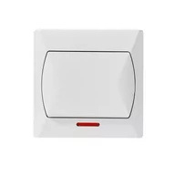 Wyłączniki światła i elektryczne - LEDart pojedynczy podświetlany biały ŁP-1AS/00 Akcent Ospel - miniaturka - grafika 1