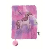 Szkolne artykuły papiernicze - Pamiętnik z kłódką A5/96K 3D włochacz Horse - miniaturka - grafika 1