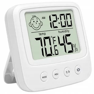 Termometr Higrometr Elektroniczny Wewnętrzny Zegar - Termometry domowe - miniaturka - grafika 1