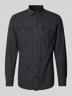 Koszula casualowa o kroju slim fit z imitacji denimu model ‘ESHERIDAN’ - Koszule męskie - miniaturka - grafika 1