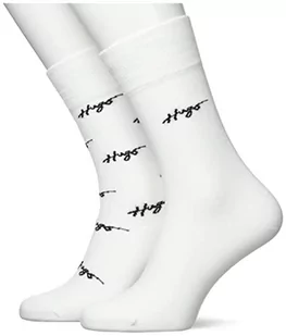 HUGO Męskie skarpety 2P RS Allover CC Regular_Socks, White100, 35-38, White100 - Skarpetki męskie - miniaturka - grafika 1