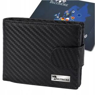 Skórzany Męski Portfel Duży Klasyczny Poziomy Czarny Carbon Premium RFiD - Portfele Skórzany Męski Portfel Duży Klasyczny Poziomy Czarny Carbon Premium RFiD - Portfele - miniaturka - grafika 1