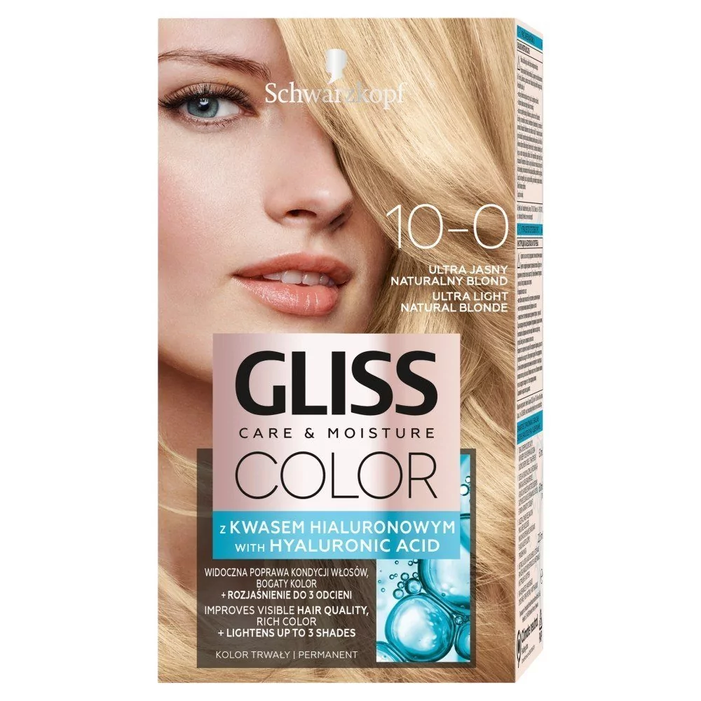 Schwarzkopf Gliss Color Care & Moisture Farba do włosów 10-0 ultra jasny naturalny blond 1op