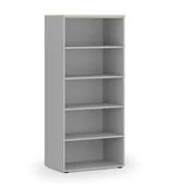 Regały biurowe - Regał biurowy PRIMO GRAY, 1781 x 800 x 500 mm, szary/dąb naturalny - miniaturka - grafika 1