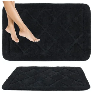 DYWANIK ŁAZIENKOWY SOFT SUPER MIĘKKI MOŻNA PRAĆ CZARNY 50x80CM - Dywaniki łazienkowe - miniaturka - grafika 1
