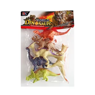 Zwierzęta Dinozaury Zestaw Gumowe Figurki 6Szt - Figurki dla dzieci - miniaturka - grafika 1