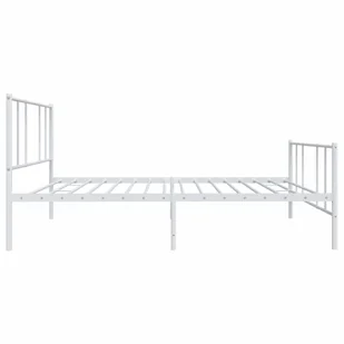 Metalowa rama łóżka z wezgłowiem i zanóżkiem, biała, 90x190 cm Lumarko! - Łóżka - miniaturka - grafika 8