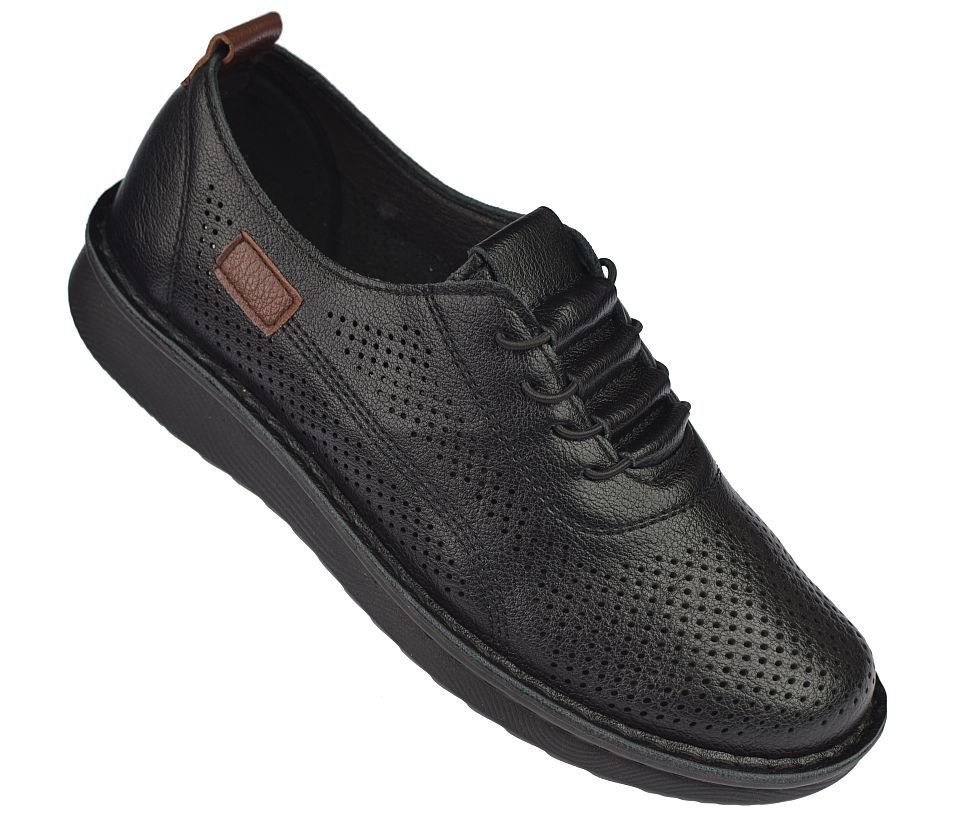 Mokasyny damskie czarne ażurowe MD26-28 półbuty rozmiar: 41