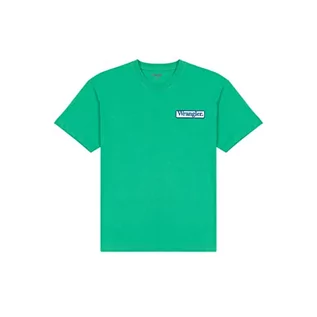 Koszulki męskie - Wrangler Męski t-shirt z logo, Leprechaun Green, S, zielony, S - grafika 1