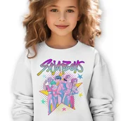 Bluzy dla dziewczynek - Bluza Dziecięca Biała SAJA KPOP Do Przedszkola K-pop Muzyka Wz Rozm 128 cm - miniaturka - grafika 1