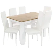 Stoły z krzesłami - Zestaw Stół Modern 120 Sw I 6 Białych Krzeseł Nicea - miniaturka - grafika 1